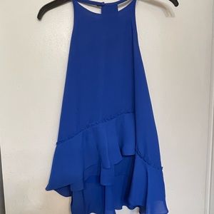 High neck, thin strap tank